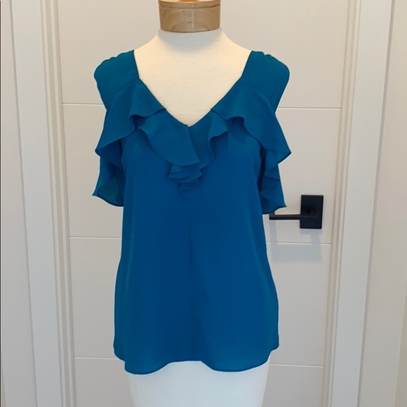Express Ruffle TopOcean Blue Size small - Picture 1 of 5